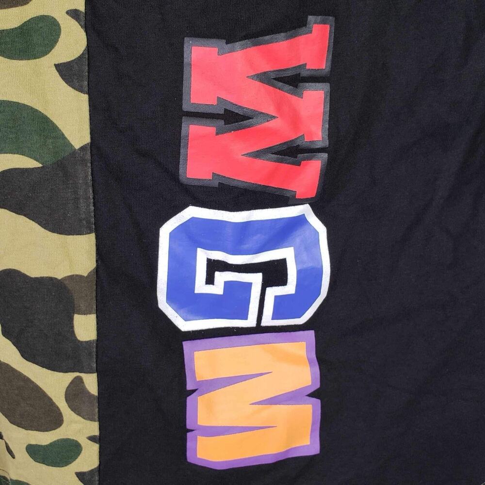 BAPE ABC T Shirt Tee Camo Green Black Shark A Bathing Ape Size Medium - Picture 5 of 14